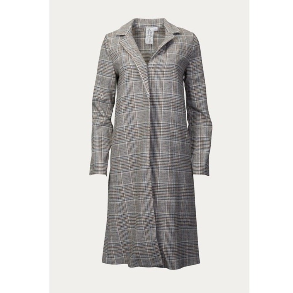 Sadie & Sage trench coat Plaid Office Chic Women's SZ‎ S Old Money Quiet Luxury